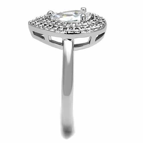Brass CZ Pear Double Halo Ring 3W1242 | The Stainless Jewelry view 8