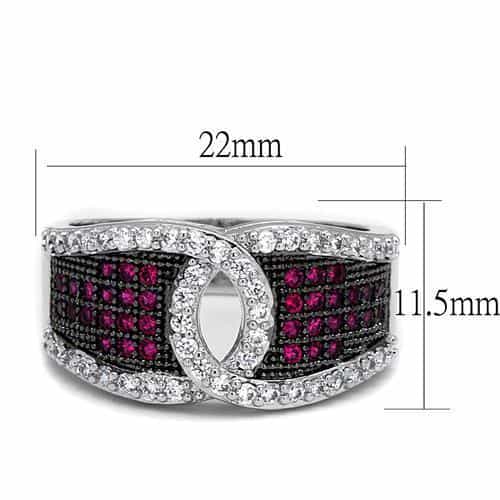 Brass Ruby CZ Open Oval Wide Ring | The Stainless Jewelry view 6
