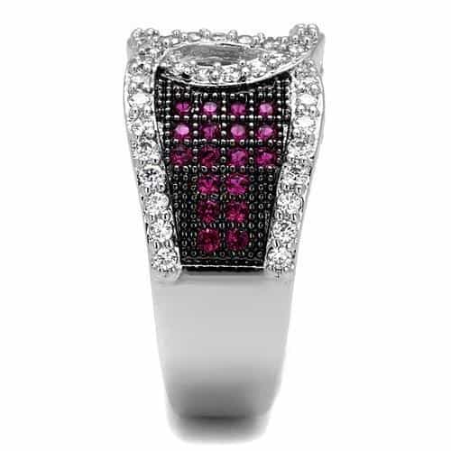 Brass Ruby CZ Open Oval Wide Ring | The Stainless Jewelry view 8