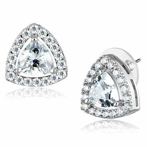 Brass CZ Pear Pendant Stud Set Pendant | The Stainless Jewelry view 7