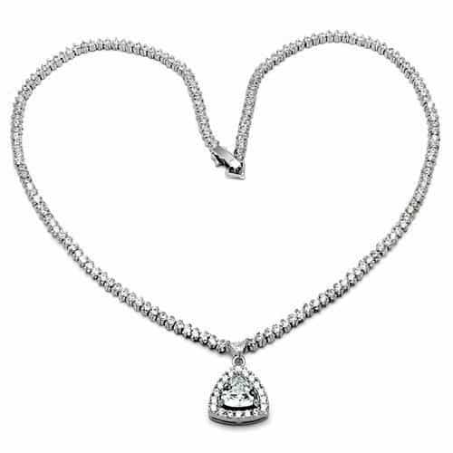 Brass CZ Pear Pendant Stud Set Pendant | The Stainless Jewelry view 8
