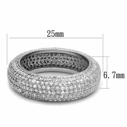 Brass CZ Full Pavé Dome Eternity Ring | The Stainless Jewelry view 8