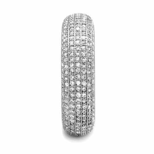 Brass CZ Full Pavé Dome Eternity Ring | The Stainless Jewelry view 6