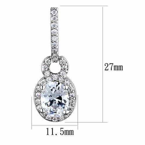 Brass CZ Round Halo Drop Dangle Earrings | The Stainless Jewelry view 2