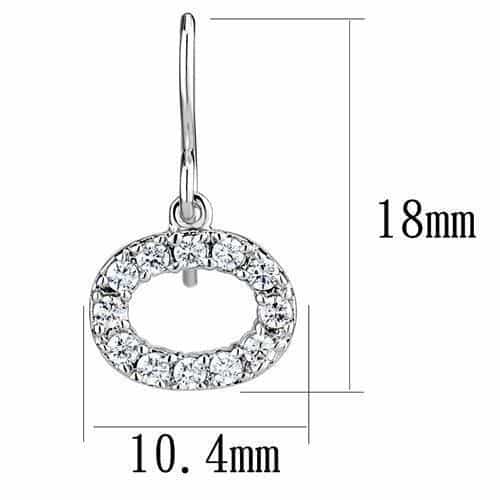 Brass CZ Open Circle Halo Hook Drop Earrings view 2