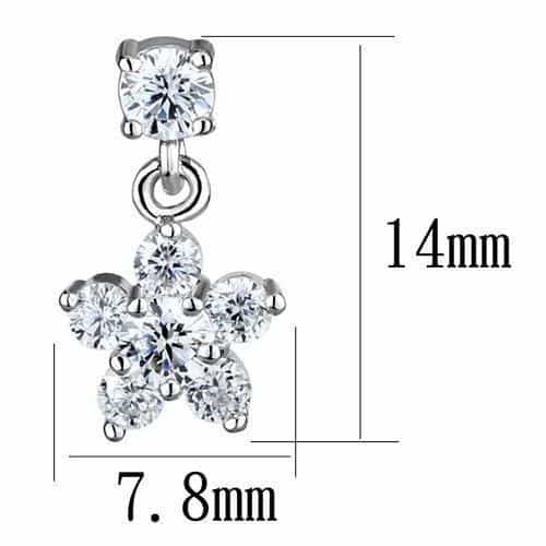 Brass CZ Five-Stone Star Dangle Earrings | The Stainless Jewelry view 2