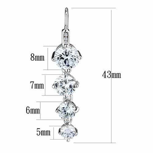 Brass CZ Graduated Journey Hook Drop Earrings view 2