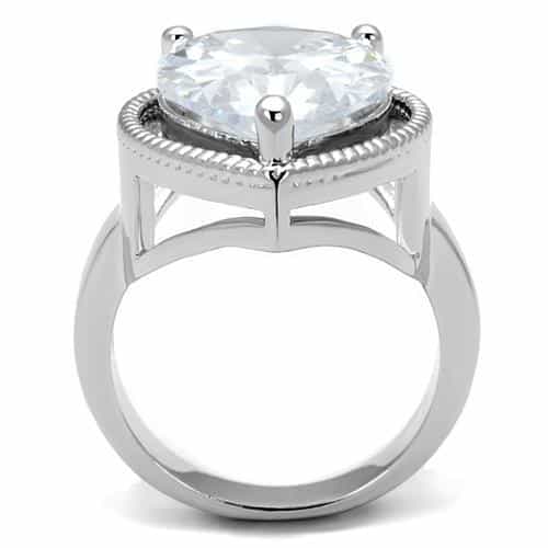 Brass CZ Pear Solitaire Halo Cocktail Ring view 7