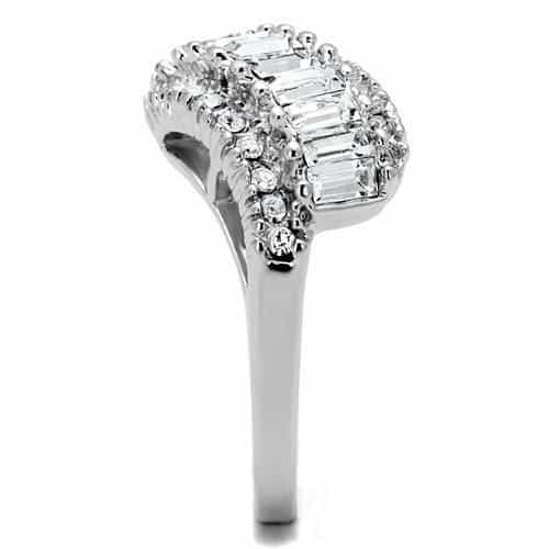 Brass CZ Baguette Multi-Row Tiered Ring | The Stainless Jewelry view 4