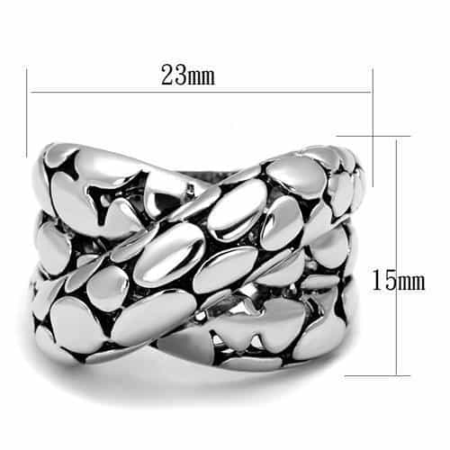 Brass Textured Cobblestone Crossover Wide Ring view 2