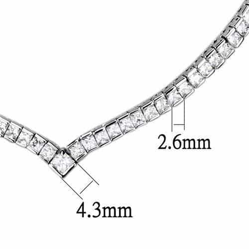 Brass CZ Tennis Necklace Bar Stud Set Necklace view 7