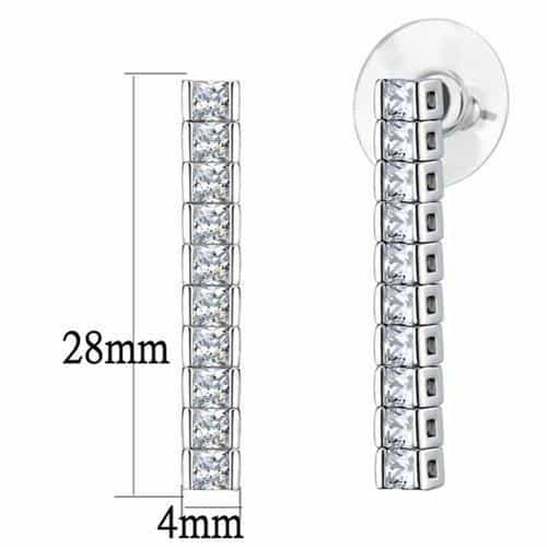 Brass CZ Tennis Necklace Bar Stud Set Necklace view 8