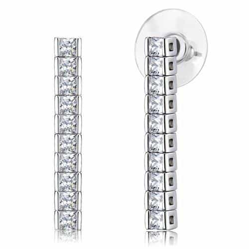 Brass CZ Tennis Necklace Bar Stud Set Necklace view 9