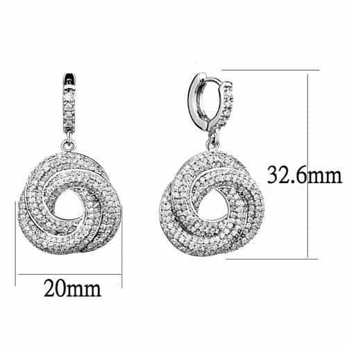 Brass CZ Interlocking Circle Drop Set | The Stainless Jewelry view 1
