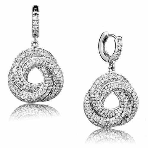 Brass CZ Interlocking Circle Drop Set | The Stainless Jewelry view 2