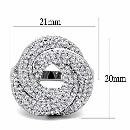 Brass CZ Concentric Circle Pavé Dome Ring | The Stainless Jewelry view 6