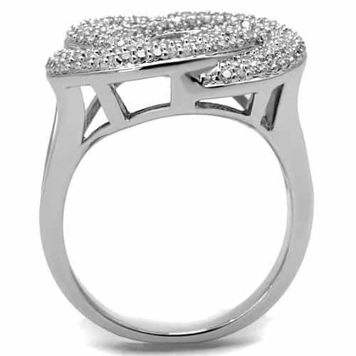 Brass CZ Concentric Circle Pavé Dome Ring | The Stainless Jewelry view 7