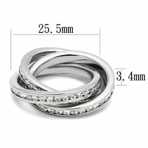 Brass CZ Channel Triple Rolling Ring | The Stainless Jewelry view 6