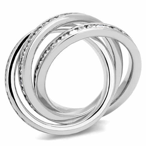 Brass CZ Channel Triple Rolling Ring | The Stainless Jewelry view 3