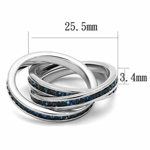 Brass Blue Sapphire Triple Rolling Ring | The Stainless Jewelry view 2