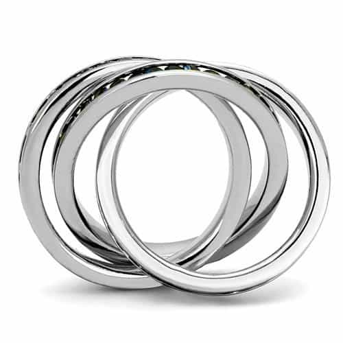 Brass Blue Sapphire Triple Rolling Ring | The Stainless Jewelry view 7