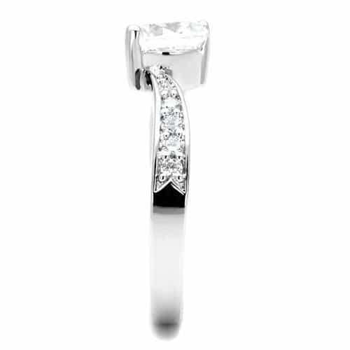 Brass CZ Round Solitaire Pavé Bypass Ring 3W1337 view 4