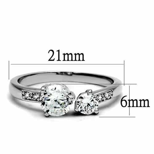 Brass CZ Round Solitaire Channel Pavé Ring view 2