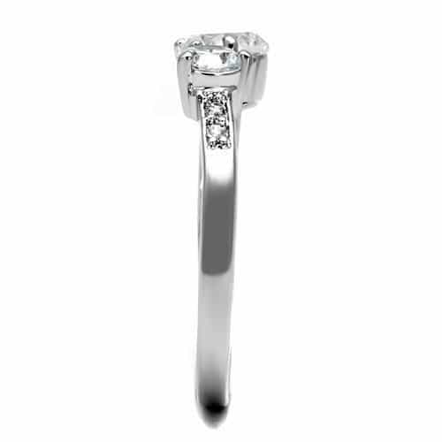 Brass CZ Round Solitaire Channel Pavé Ring view 4