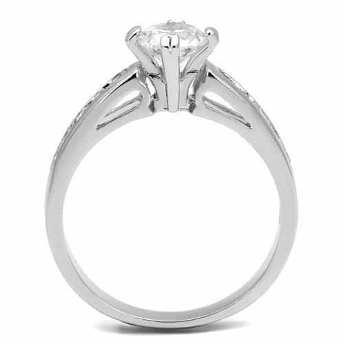 Brass CZ Round Solitaire Channel Band Ring 3W1340 view 7