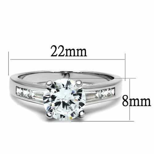 Brass CZ Round Solitaire Princess Accent Ring view 2
