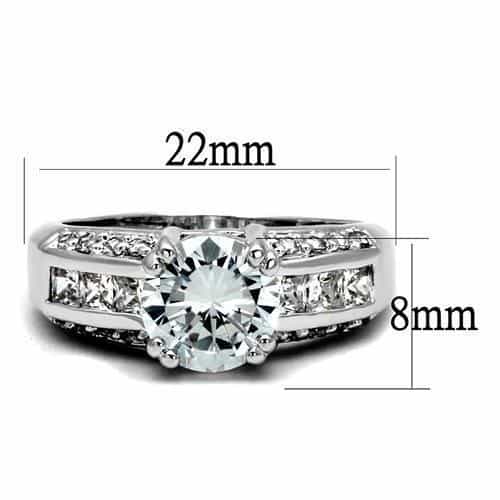 Brass CZ Round Solitaire Wide Pavé Split Shank Ring view 6