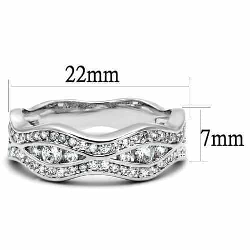 Brass CZ Twisted Pavé Crossover Split Ring view 2