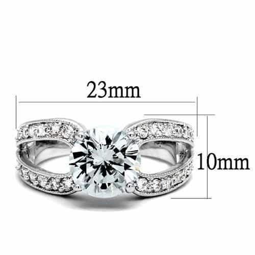 Brass CZ Round Solitaire Milgrain Pavé Ring view 6