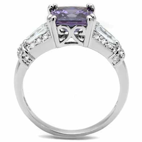 Brass Amethyst Emerald-Cut Baguette Channel Ring view 7