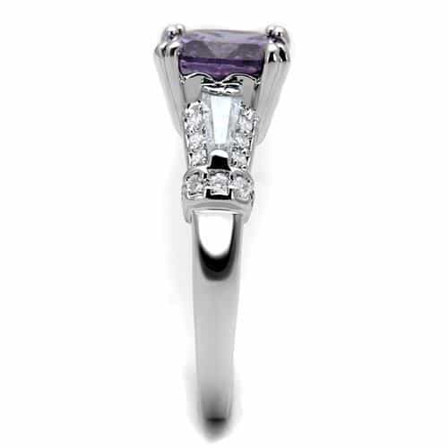 Brass Amethyst Emerald-Cut Baguette Channel Ring view 8