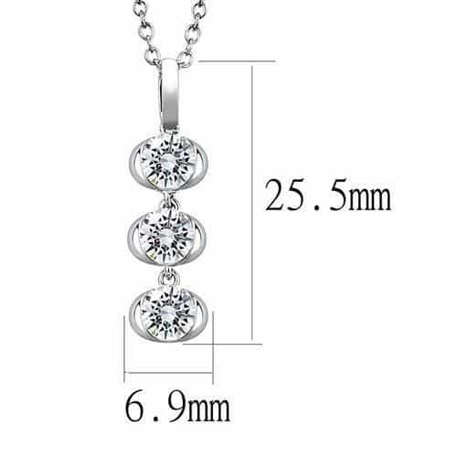 Sterling Silver Triple Round Drop Pendant | The Stainless Jewelry view 2