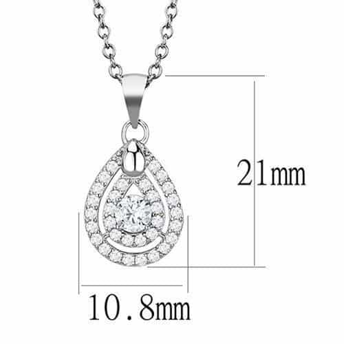 Sterling Silver Teardrop Pavé Pendant | The Stainless Jewelry view 2