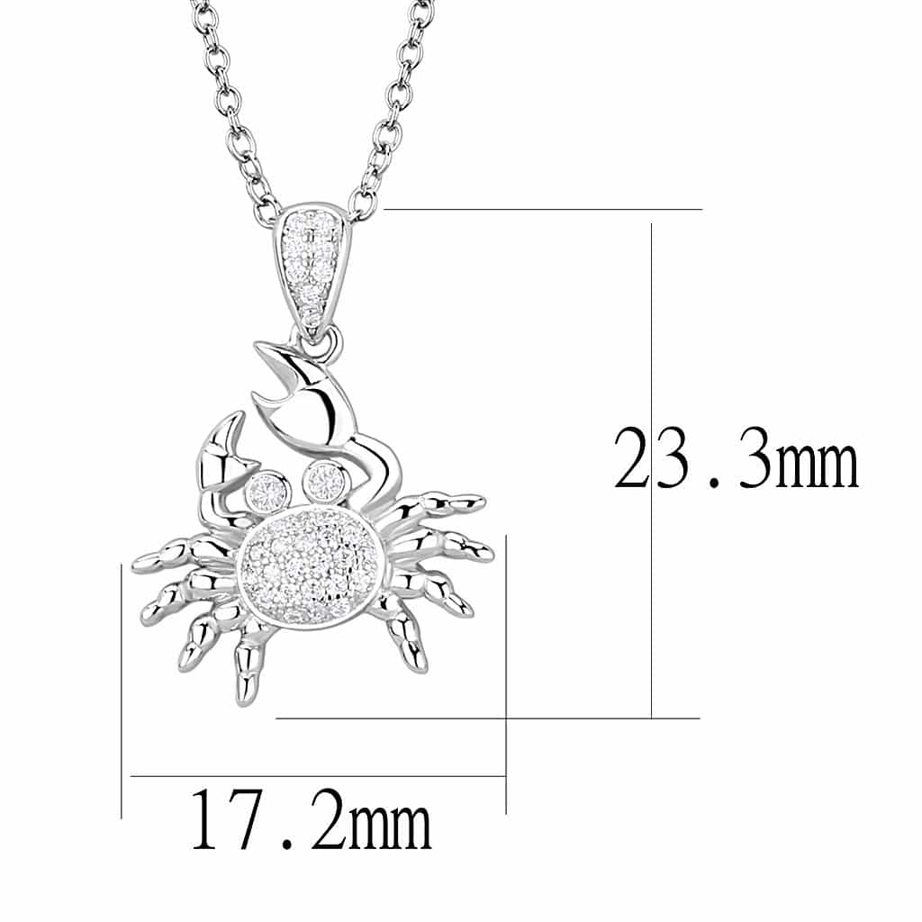 Sterling Silver CZ Crab Cancer Zodiac Pendant view 5