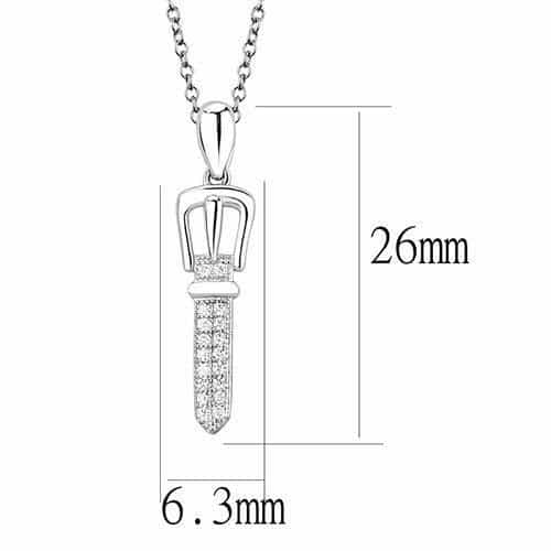 Sterling Silver CZ Pavé Bar Pendant | The Stainless Jewelry view 4