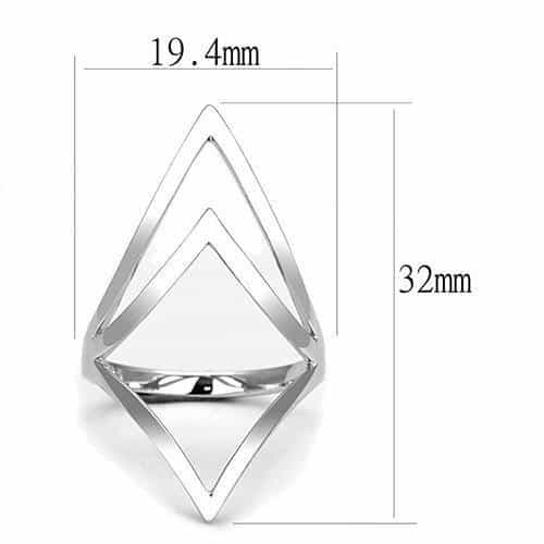 Sterling SilverOpen Geometric Angular Diamond Shape Ring view 6