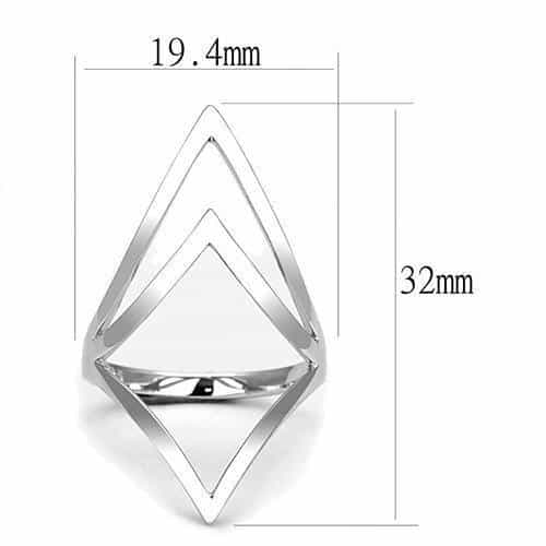 Sterling SilverOpen Geometric Angular Diamond Shape Ring view 2