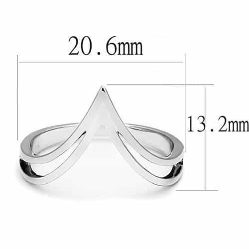 Sterling SilverOpen Chevron V-Shape Wishbone Ring view 6