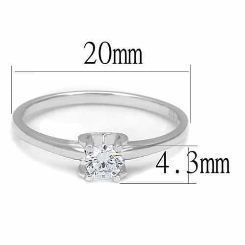 Sterling Silver Solitaire Prong Ring | The Stainless Jewelry view 6