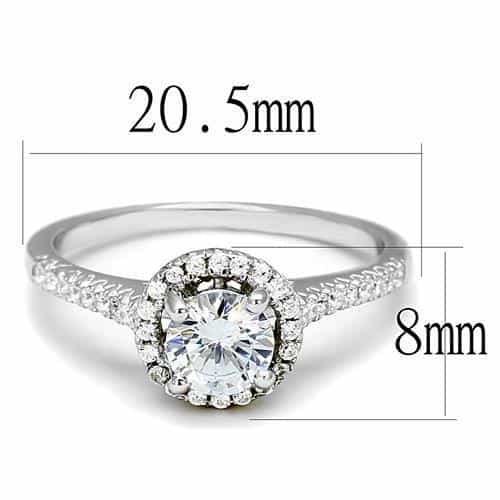 Sterling Silver CZ Round Halo Split Shank Pavé Ring view 2