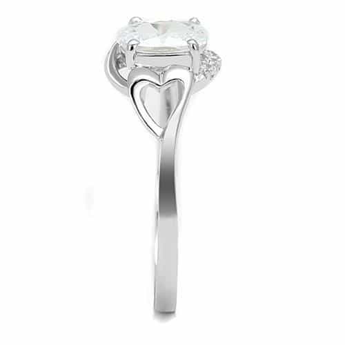 Sterling Silver CZ Round Solitaire Open Twist Ring view 6