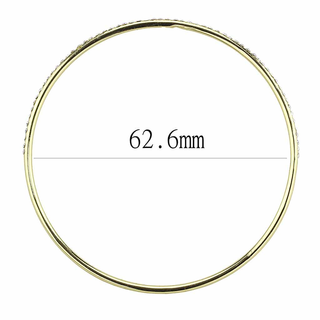 Brass Gold CZ Channel Thin Bangle Bracelet view 4