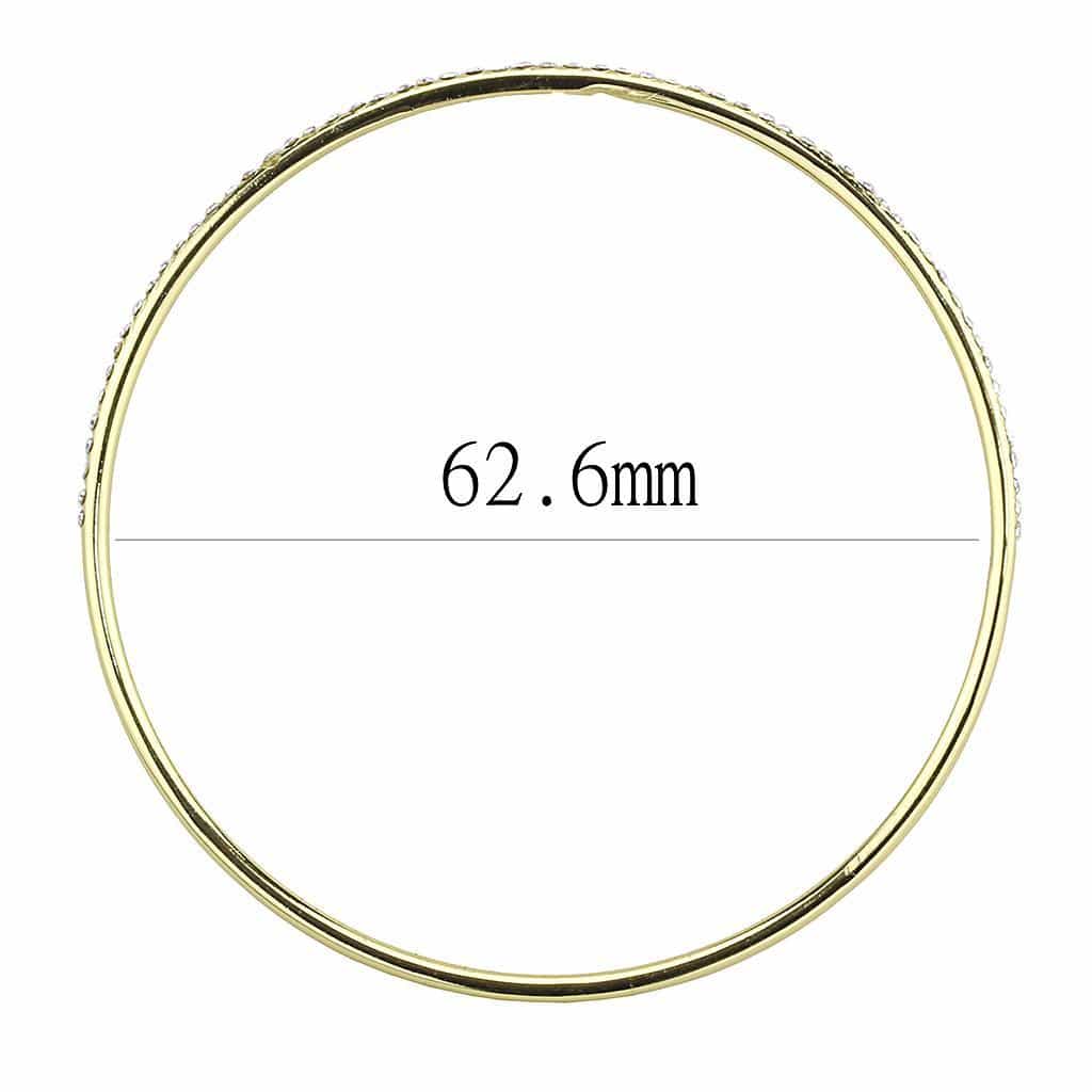 Brass Gold CZ Channel Thin Bangle Bracelet view 2