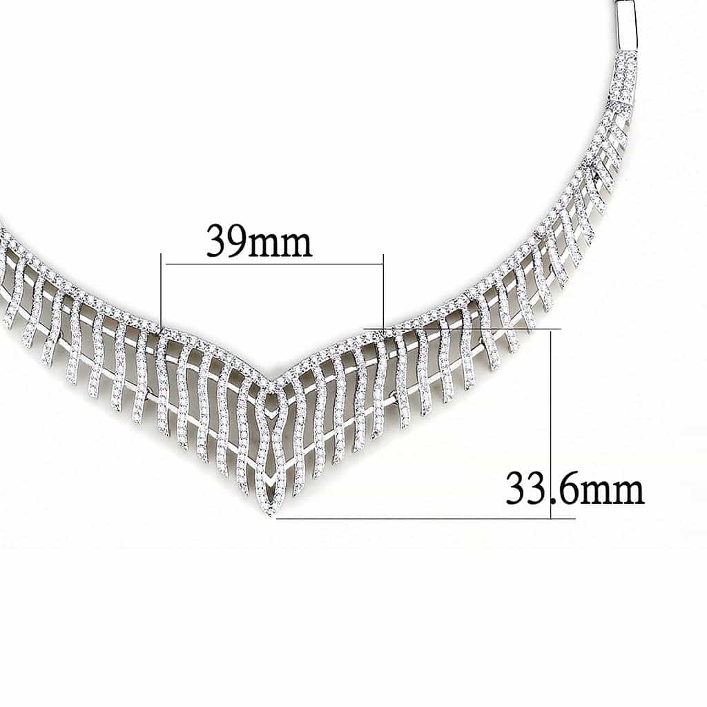 Brass CZ V-Shape Fringe Collar Set Ring | The Stainless Jewelry view 9