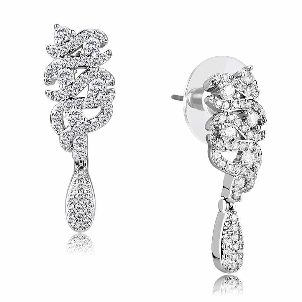 Brass CZ Leaf Starburst Drop Set | The Stainless Jewelry view 10