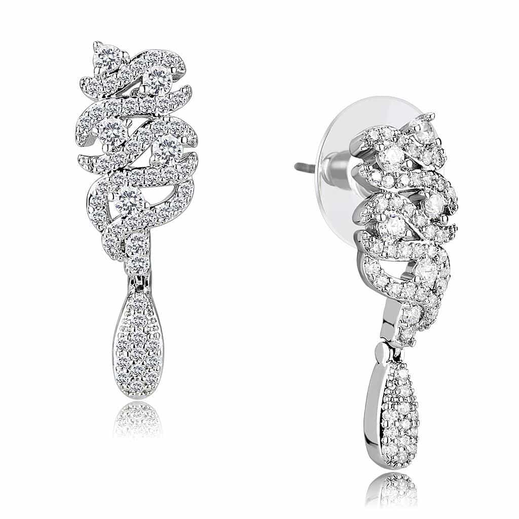 Brass CZ Leaf Starburst Drop Set | The Stainless Jewelry view 4